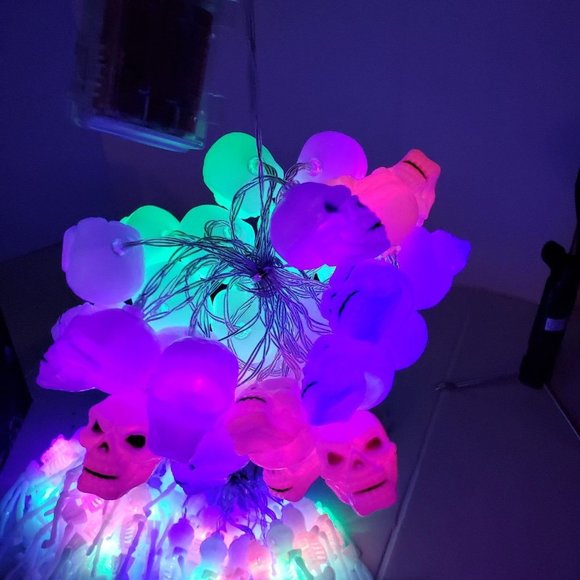 Skulls and skeletons multicolor string lights - Picture 4 of 10